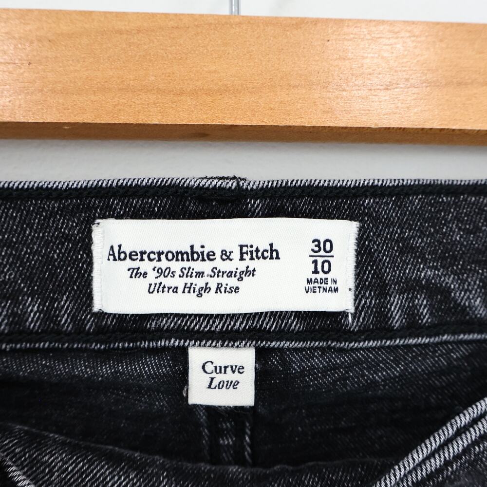 Abercrombie & Fitch Curve Love 90's Slim Straight Ultra High Rise Jean Size 30 - Picture 4 of 7